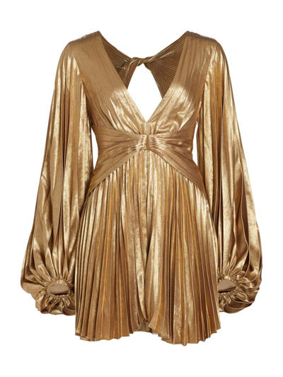 Shop Acler Women's Geneva Metallic Minidress In Gold
