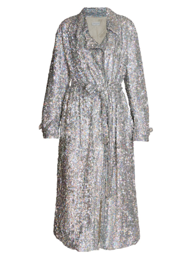 Shop Dries Van Noten Women's Ronas Sequined Coat In Hologram