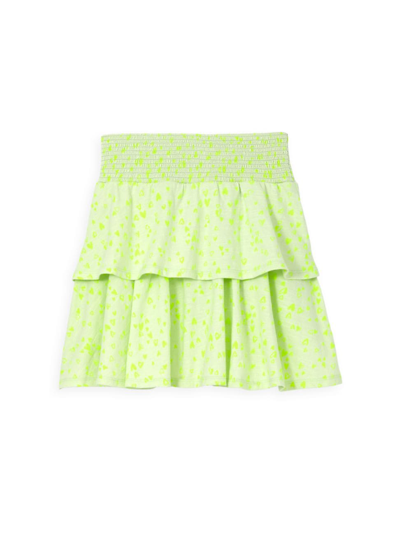 Shop Rockets Of Awesome Little Girl's & Girl's Smocked Tier Skirt In Washed Lime