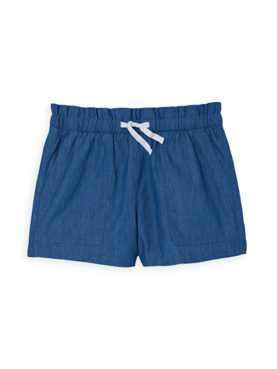 Shop Rockets Of Awesome Little Girl's & Girl's Chambray Shorts In Blue