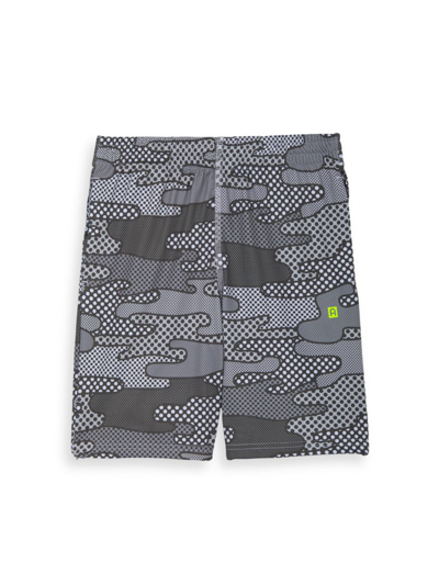 Shop Rockets Of Awesome Little Boy's & Boy's Dot Camo Tech Shorts In Glacier Grey