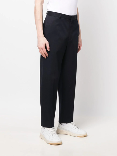Shop Apc Straight-leg Tailored Trousers In Blue
