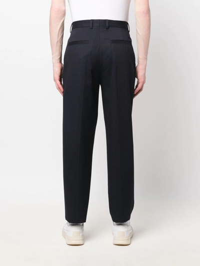 Shop Apc Straight-leg Tailored Trousers In Blue