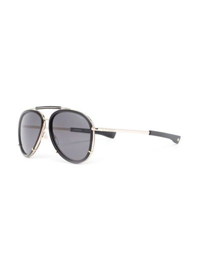 Dsquared2 Pilot-frame Logo-debossed Sunglasses In Black