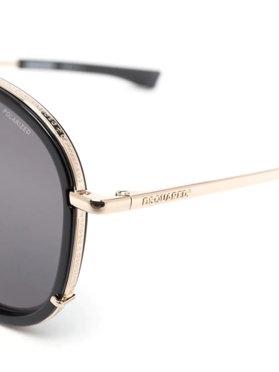 Dsquared2 Pilot-frame Logo-debossed Sunglasses In Black