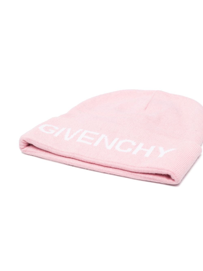 Shop Givenchy Logo-print Beanie In Pink