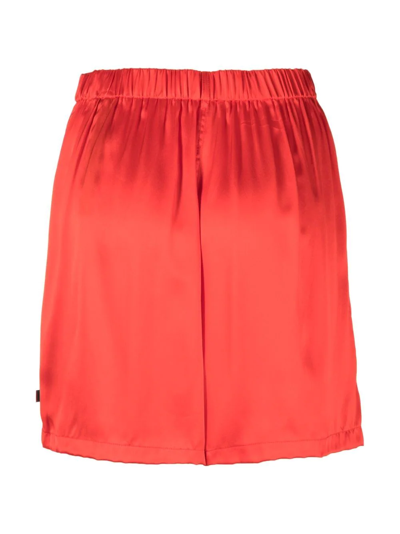 Shop Balenciaga Classic Wide Silk Boxer Shorts In Red
