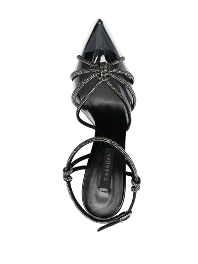 Shop Casadei Crystal-embellished 115mm Heel Pumps In Black