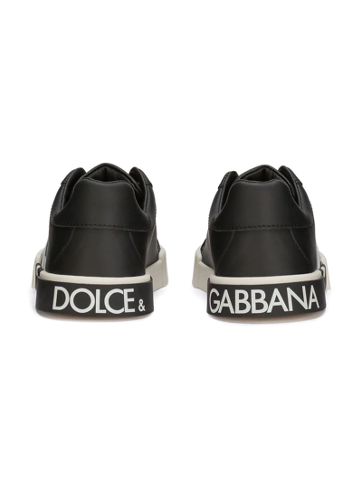 Shop Dolce & Gabbana Portofino Light Logo-tag Sneakers In Black