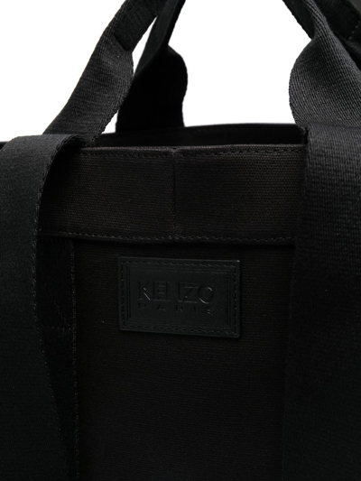 Shop Kenzo Logo-print Canvas Tote Bag In Black