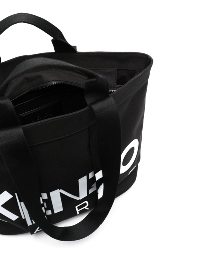 Shop Kenzo Logo-print Canvas Tote Bag In Black
