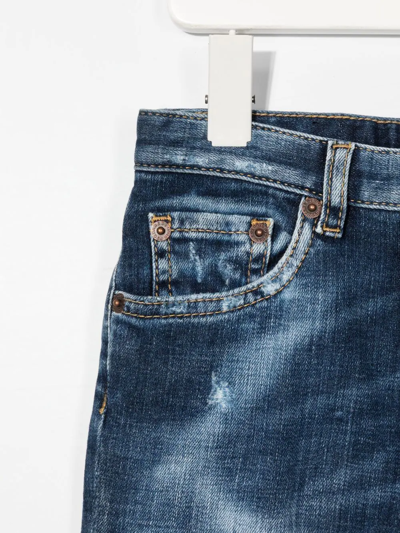 Shop Dsquared2 Distressed-finish Straight Jeans In Blue