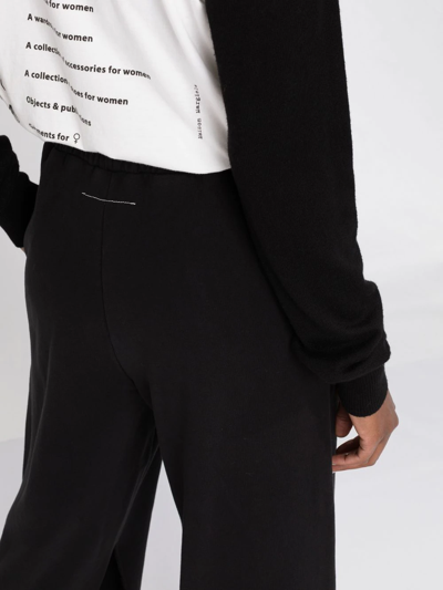 Mm6 Maison Margiela Split-cuff Cotton Track Pants In Black