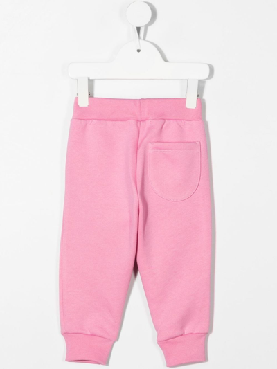 Shop Msgm Logo-print Slip-on Track Pants In Pink