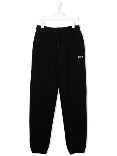 Msgm Logo-print Drawstring Track Pants In Black