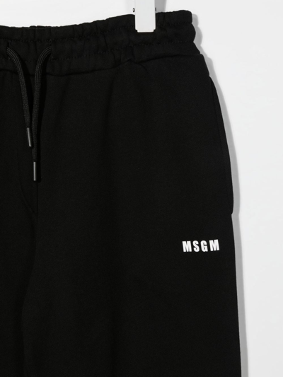 Msgm Logo-print Drawstring Track Pants In Black
