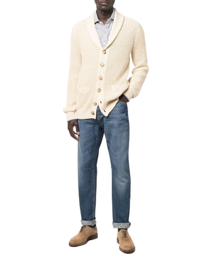 Shop Brunello Cucinelli Men's Beige Cotton Cardigan