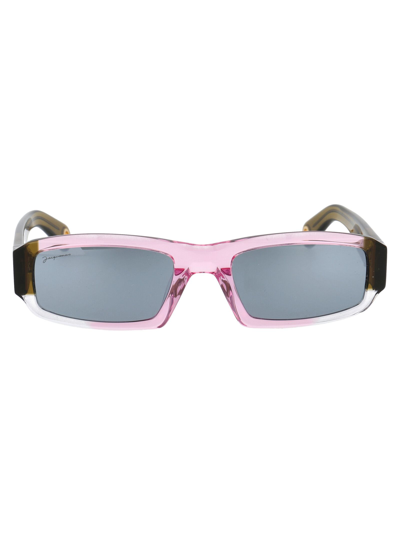 Shop Jacquemus Women's Pink Metal Sunglasses