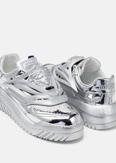 Shop Versace Odissea Sneakers In Silver