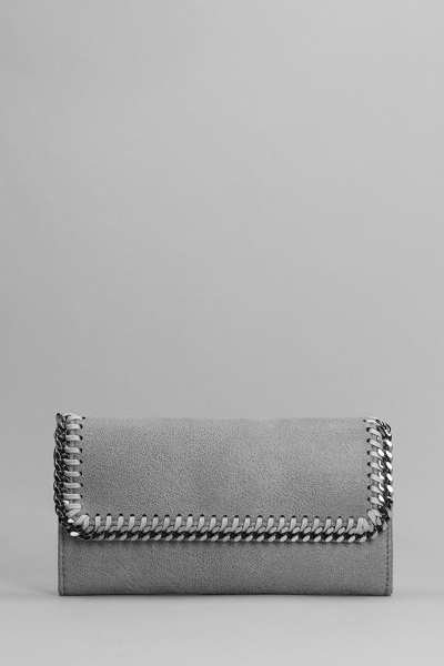 Shop Stella Mccartney Falabella Wallet In Grey Faux Leather