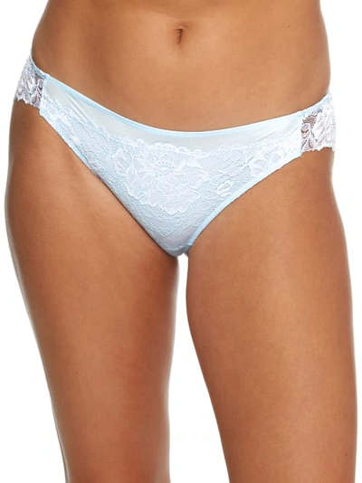 Shop Maidenform Comfort Devotion Lace Tanga In Blue Whimsy,white