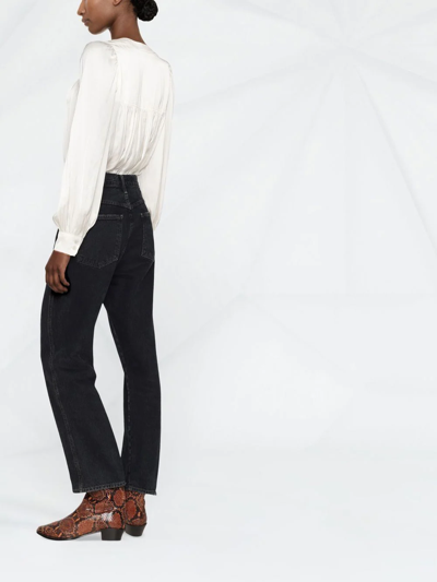 Shop Zadig & Voltaire V-neck Ruched Blouse In Neutrals