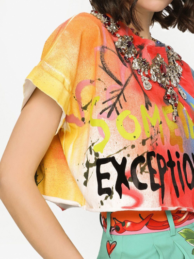 Dolce & Gabbana Crystal-embellished T-shirt In Red