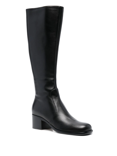 Shop Sergio Rossi Knee-length Side-zipped Boots In Black