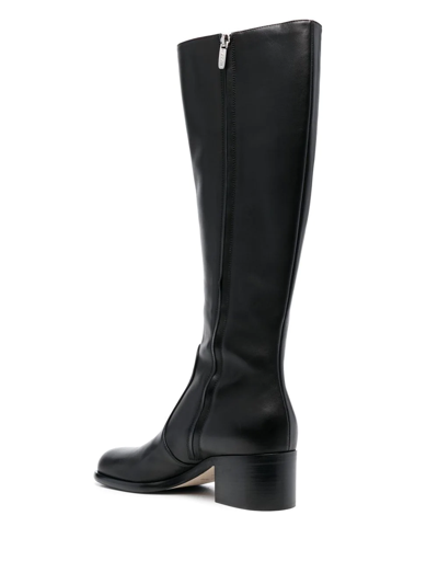 Shop Sergio Rossi Knee-length Side-zipped Boots In Black