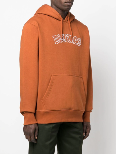 Dickies Construct Logo-print Pullover Hoodie In Orange