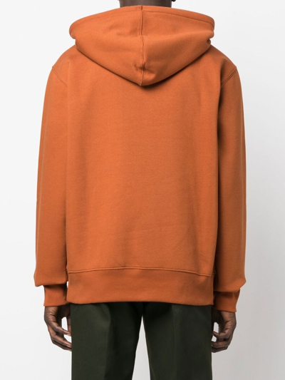 Dickies Construct Logo-print Pullover Hoodie In Orange