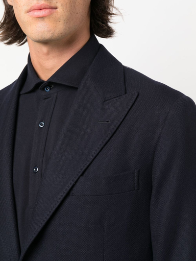 Shop Brunello Cucinelli Fitted Single-breasted Button Blazer In Blue