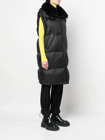 Shop Yves Salomon Feather-down Hooded Parka In Black
