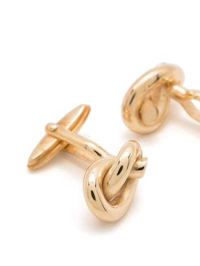 Shop Lanvin Twisted Metal Cufflinks In Gold