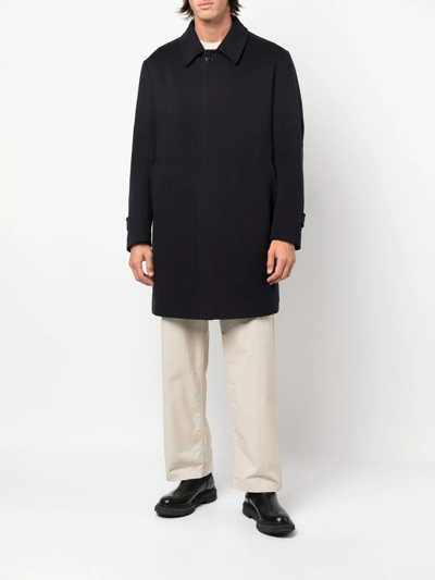 Corneliani Single-breasted Button-fastening Coat In Blue