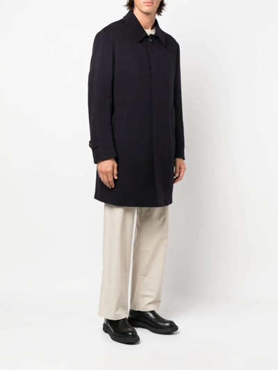 Corneliani Single-breasted Button-fastening Coat In Blue