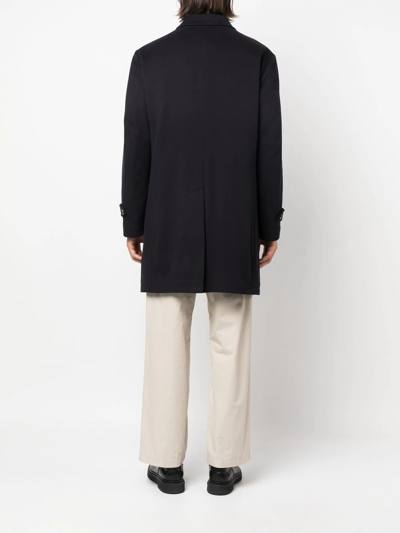 Corneliani Single-breasted Button-fastening Coat In Blue
