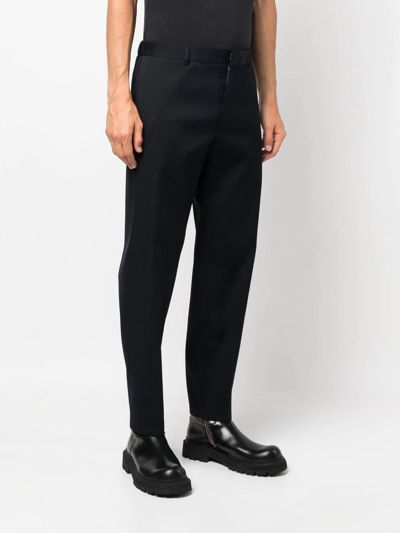 Shop Jil Sander Slim-cut Elasticated-waistband Trousers In Blue