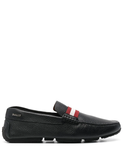 Shop Bally Pearce Stripe-trim Detail Loafers In Black