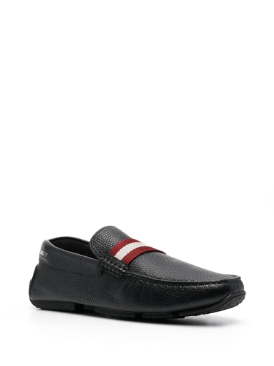 Shop Bally Pearce Stripe-trim Detail Loafers In Black