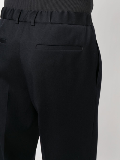 Shop Jil Sander Slim-cut Elasticated-waistband Trousers In Blue