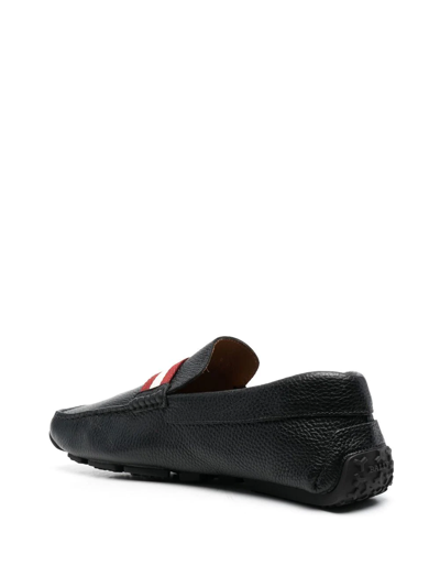 Shop Bally Pearce Stripe-trim Detail Loafers In Black