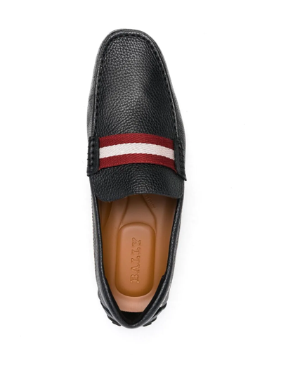 Shop Bally Pearce Stripe-trim Detail Loafers In Black