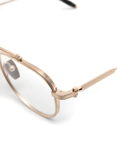 Shop Akoni Callisto Round-frame Optical Glasses In Gold