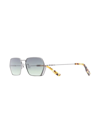 Shop Mcq By Alexander Mcqueen Round-frame Sunglasses In 004 Ruthenium Ruthenium Green