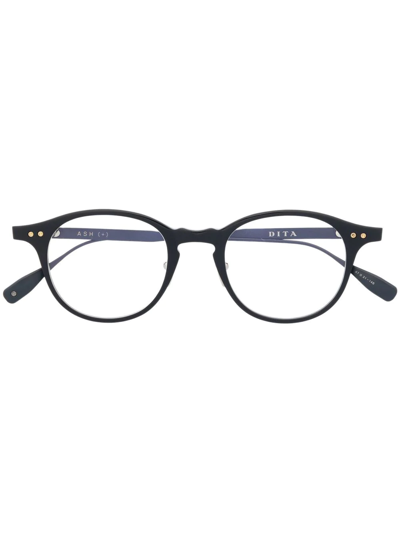 Shop Dita Eyewear Ash Engraved-logo Glasses In Blue