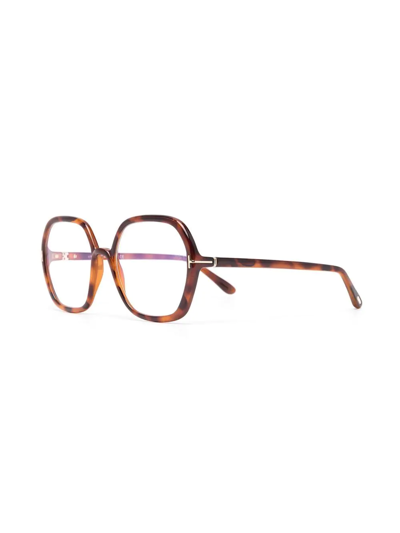 Tom Ford Tortoiseshell-frame Oversized Glasses In Brown