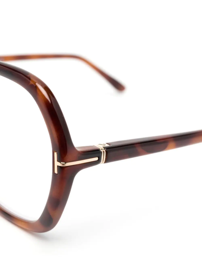 Tom Ford Tortoiseshell-frame Oversized Glasses In Brown