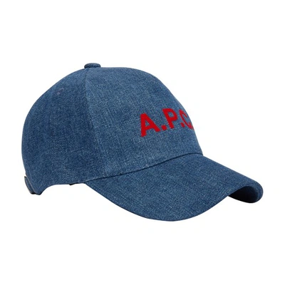 Shop Apc Eden Cap In Washed Indigo