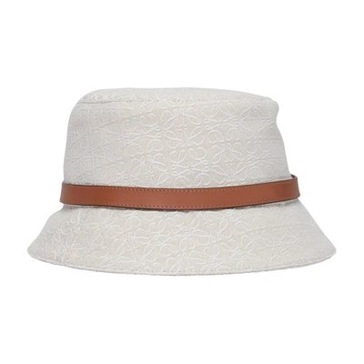 Shop Loewe Anagram Hat In Ecru Soft White